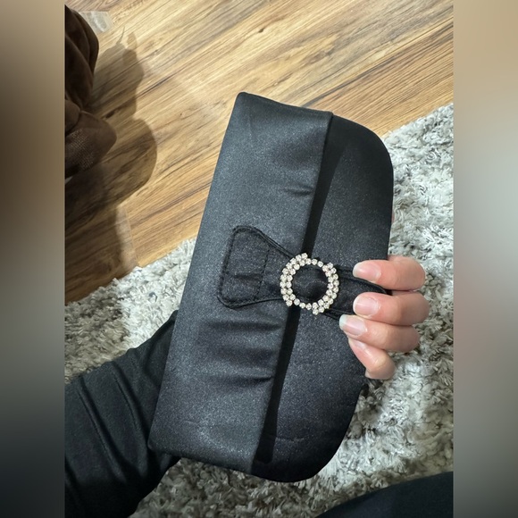 Vintage Steve Madden Black Clutch Y2K Evening Bag w/ Mirror - Picture 6 of 6